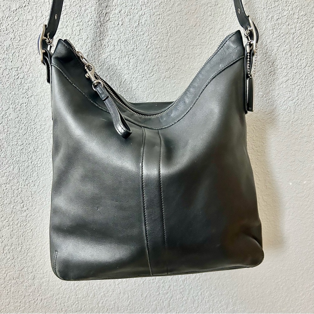 Coach Leather Legacy Slim Duffle Hobo Bag Black